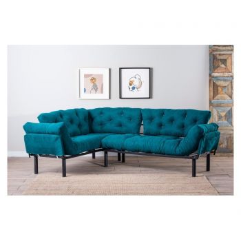 Coltar extensibil Futon, Petrol Green, 260x190x85 cm - FUTON, Verde