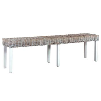 vidaXL Bancă, alb, 160 cm, ratan kubu natural și lemn masiv de mango ieftina vidaXL Bancă, alb, 160 cm, ratan kubu natural și lemn masiv de mango ieftina