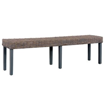 vidaXL Bancă, gri, 160 cm, ratan kubu natural și lemn masiv de mango ieftina vidaXL Bancă, gri, 160 cm, ratan kubu natural și lemn masiv de mango ieftina