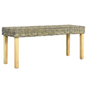 vidaXL Bancă, natural, 110 cm, ratan kubu & lemn masiv de mango ieftina vidaXL Bancă, natural, 110 cm, ratan kubu & lemn masiv de mango ieftina