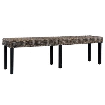 vidaXL Bancă, negru, 160 cm, ratan kubu natural și lemn masiv de mango ieftina vidaXL Bancă, negru, 160 cm, ratan kubu natural și lemn masiv de mango ieftina