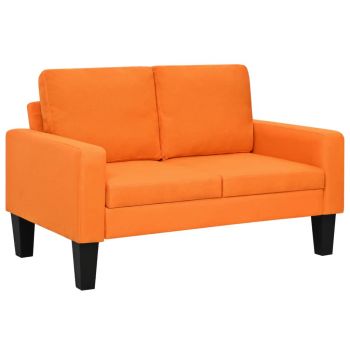 vidaXL Canapea cu 2 locuri, material textil, portocaliu