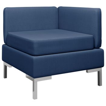 vidaXL Canapea de colț modulară cu pernă, albastru, material textil
