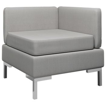 vidaXL Canapea de colț modulară cu pernă, gri deschis, material textil ieftina vidaXL Canapea de colț modulară cu pernă, gri deschis, material textil ieftina