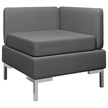 vidaXL Canapea de colț modulară cu pernă, gri închis, material textil ieftina vidaXL Canapea de colț modulară cu pernă, gri închis, material textil ieftina
