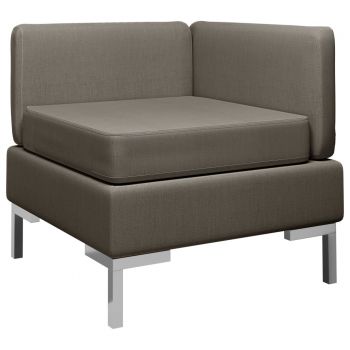 vidaXL Canapea de colț modulară cu pernă, gri taupe, material textil ieftina vidaXL Canapea de colț modulară cu pernă, gri taupe, material textil ieftina
