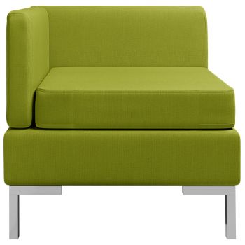 vidaXL Canapea de colț modulară cu pernă, verde, material textil