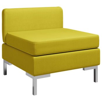 vidaXL Canapea de mijloc modulară cu pernă, galben, material textil ieftina vidaXL Canapea de mijloc modulară cu pernă, galben, material textil ieftina