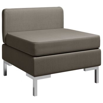 vidaXL Canapea de mijloc modulară cu pernă, gri taupe, material textil ieftina vidaXL Canapea de mijloc modulară cu pernă, gri taupe, material textil ieftina