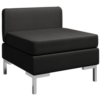 vidaXL Canapea de mijloc modulară cu pernă, negru, material textil