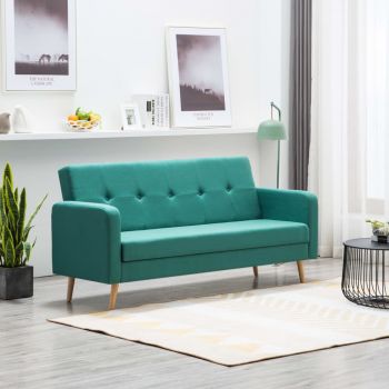 vidaXL Canapea din material textil verde ieftina