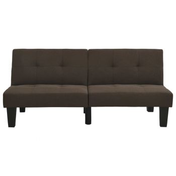 vidaXL Canapea extensibilă, maro închis, material textil