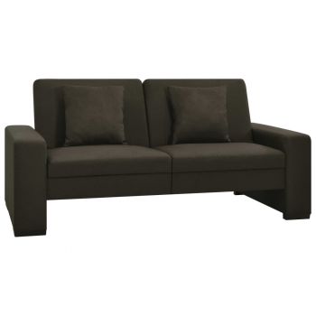 vidaXL Canapea extensibilă, maro închis, material textil vidaXL Canapea extensibilă, maro închis, material textil