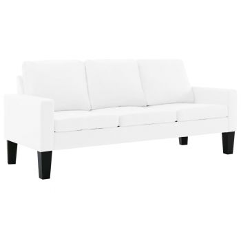vidaXL Set canapea, 2 piese, alb, piele ecologică