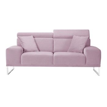 Canapea cu 2 locuri L'Officiel Georgia, roz pastel fixa