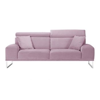 Canapea cu 3 locuri L'Officiel Georgia, roz pastel fixa