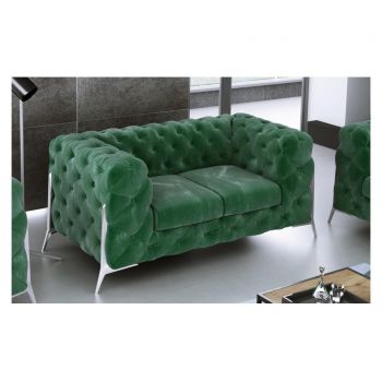 Canapea 2 locuri Ropez, Chesterfield Chelsea Bottle Green, verde, 186x97x73 cm - ROPEZ, Verde