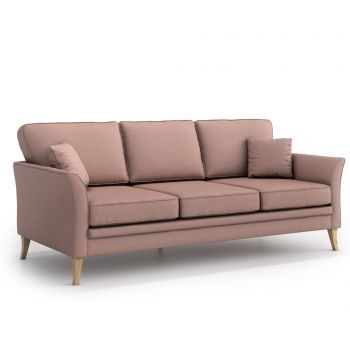 Canapea 3 locuri Optisofa, Juliett Powder pink, 202x92x85 cm - Optisofa, Roz