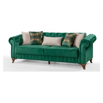 Canapea extensibila 3 locuri Gauge Concept, Chesterfield Green, verde inchis, 235x90x85 cm - Gauge Concept, Verde Canapea extensibila 3 locuri Gauge Concept, Chesterfield Green, verde inchis, 235x90x85 cm - Gauge Concept, Verde