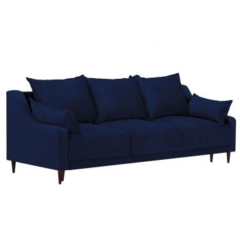 Canapea extensibila cu 3 locuri Mazzini Sofas, Freesia Navy Blue, bleumarin, 215x94x90 cm - Mazzini Sofas, Albastru