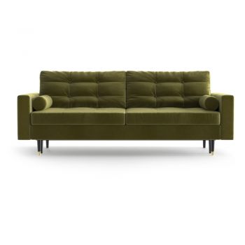 Canapea extensibilă din catifea Daniel Hechter Home Aldo, verde măsliniu Canapea extensibilă din catifea Daniel Hechter Home Aldo, verde măsliniu