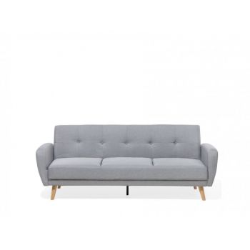 Canapea extensibila Florli, gri deschis, 82 x 214 x 85 cm