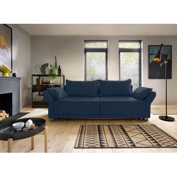 Canapea Lota Sofia 19 Extensibila cu Arcuri Ondulate si Spuma Poliuretanica, 3 Locuri, Suprafata de Dormit 198x150 cm, tapitata cu Stofa Easy Clean, cu Lada de Depozitare, Cotiere Reglabile, Perne Incluse, l270xA100xH80 cm