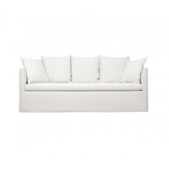 Canapea Mila cu 3 locuri, alb/ crem, 195 x 82 cm