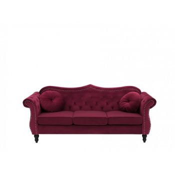 Canapea Skien, rosu burgundy, 91 x 200 x 83 cm