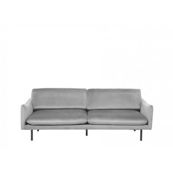 Canapea Vinterbro, catifea, gri, 85 x 220 x 85 cm