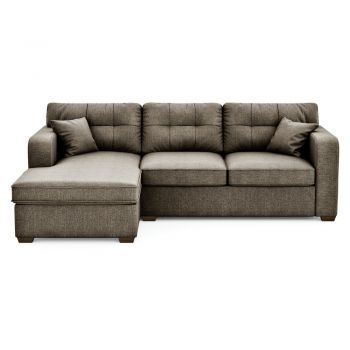 Colțar extensibil cu șezlong pe partea stângă Prêt à Meubler Classics Melvin, taupe