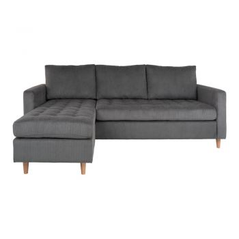 Colțar reversibil cu husă din reiat House Nordic Firenze, gri închis Colțar reversibil cu husă din reiat House Nordic Firenze, gri închis