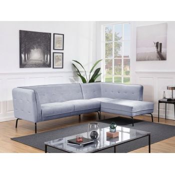 Coltar Atlantic Home Affaire, 270 x 80 x 80 cm, catifea, gri deschis Coltar Atlantic Home Affaire, 270 x 80 x 80 cm, catifea, gri deschis