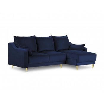 Coltar extensibil reversibil cu 4 locuri Mazzini Sofas, Pansy Royal Blue, albastru royal, 220x150x90 cm - Mazzini Sofas, Albastru