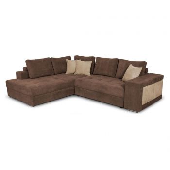 Coltar extensibil stanga Kult, Karina Dark Brown, 278x218x85 cm - Kult, Maro