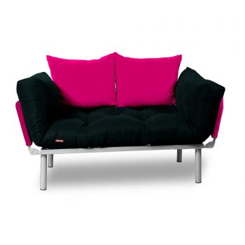 Sofa extensibila Sera Tekstil, Relax Black Pink, negru/roz - SERA TEKSTIL, Negru