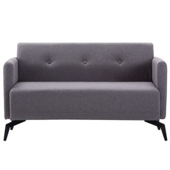 vidaXL Canapea 2 locuri, material textil, 115x60x67 cm, gri deschis