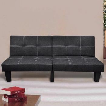 vidaXL Canapea extensibilă, material textil, reglabil, negru