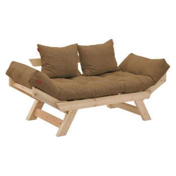 Canapea 2 locuri Inart, Brown Natural, 127x42x72 cm - inart, Maro