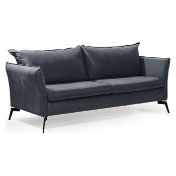 Canapea 3 locuri Tediva, Silhouette Dark Grey, gri inchis, 202x100x90 cm - TEDIVA, Gri & Argintiu