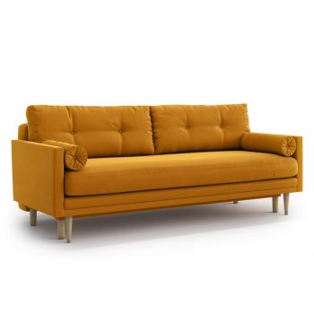 Canapea extensibila 3 locuri Optisofa, Amy Gold, 212x94x90 cm - Optisofa, Galben & Auriu