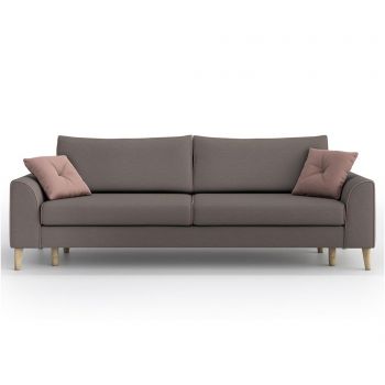 Canapea extensibila 3 locuri Optisofa, William Melva Dark Grey, 240x95x79 cm - Optisofa, Gri & Argintiu