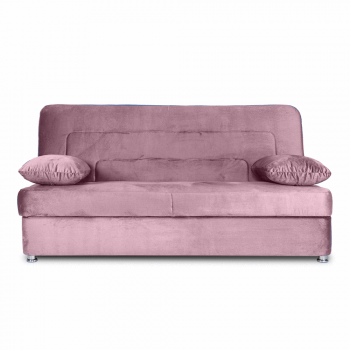 Canapea extensibila click clack, cu lada de depozitare, Aqua, Roz Pudrat