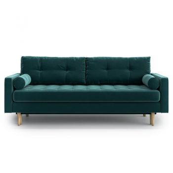 Canapea extensibila Esme II, verde, 218 x 85 x 92cm