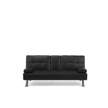 Canapea extensibila Roxen, negru, 77 x 168 x 81cm