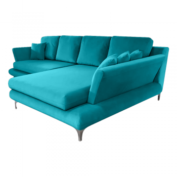 Coltar extensibil, cu brate si lada depozitare, Palermo, Turquoise