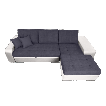 Coltar extensibil, cu lada de depozitare si 2 tabureti, Elsa