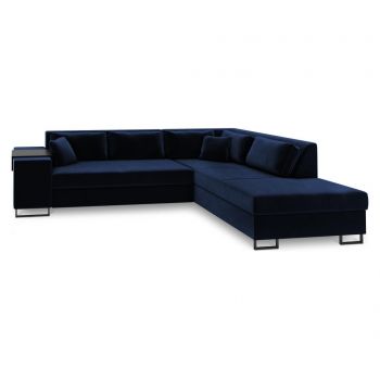 Coltar extensibil dreapta Cosmopolitan Design, York Dark Blue, 277x220x74 cm - COSMOPOLITAN Design