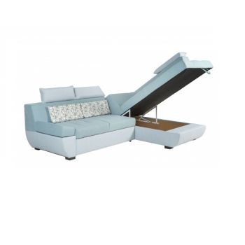 Coltar extensibil, modular cu lada depozitare Poseidon Baby blue