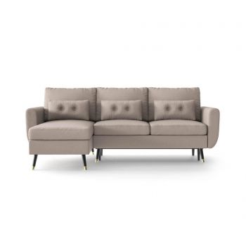 Coltar extensibil stanga Daniel Hechter, Alchimia Taupe, grej, 230x156x90 cm - DANIEL HECHTER, Gri & Argintiu